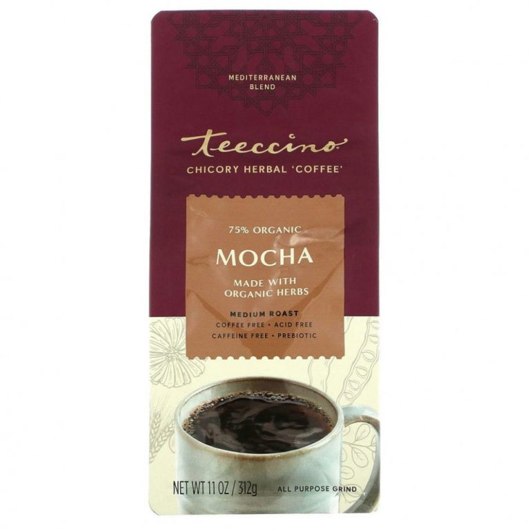 Teeccino, травяной кофе из цикория, мокка, средней прожарки, без кофеина, 312 г (11 унций)