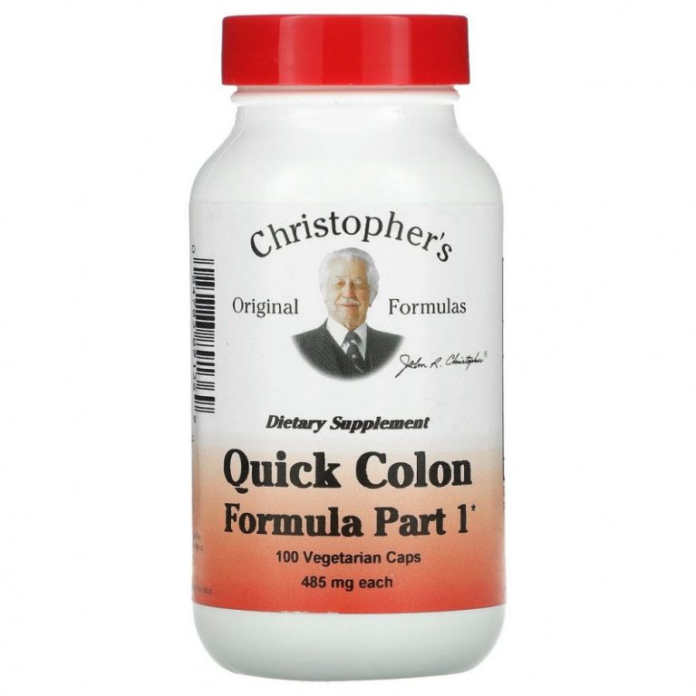 Christopher’s Original Formulas, Quick Colon, средство для здоровья кишечника, этап 1, 485 мг, 100 вегетарианских капсул