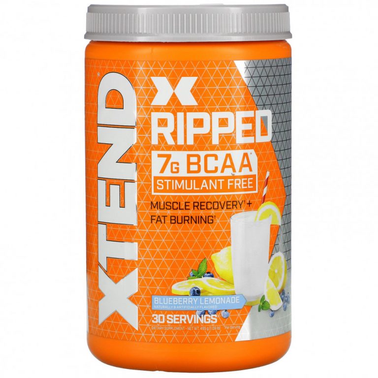 Xtend, Ripped, 7 г аминокислот с разветвленными цепями, со вкусом черничного лимонада, 495 г (1,09 фунта)