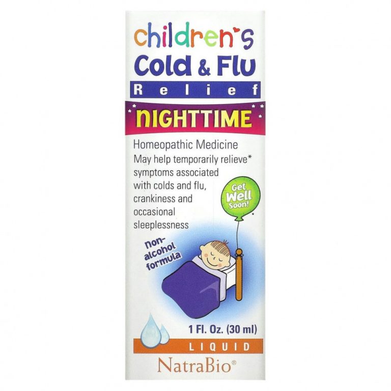 NatraBio, Children’s Cold Flu, для ночного использования, 30 мл (1 жидкая унция)