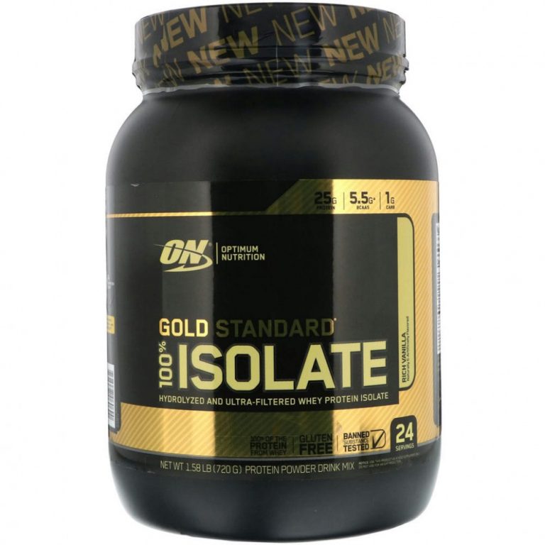 Optimum Nutrition, Gold Standard 100% Isolate, со вкусом ванили, 720 г (1,58 фунта)