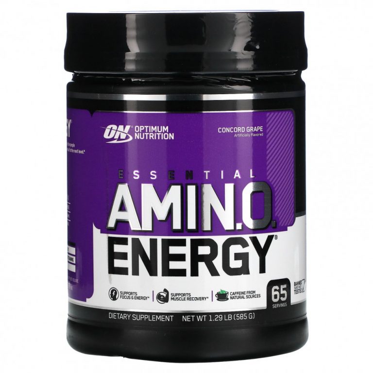 Optimum Nutrition, ESSENTIAL AMIN.O. ENERGY, виноград сорта «Конкорд», 585 г (1,29 фунта)