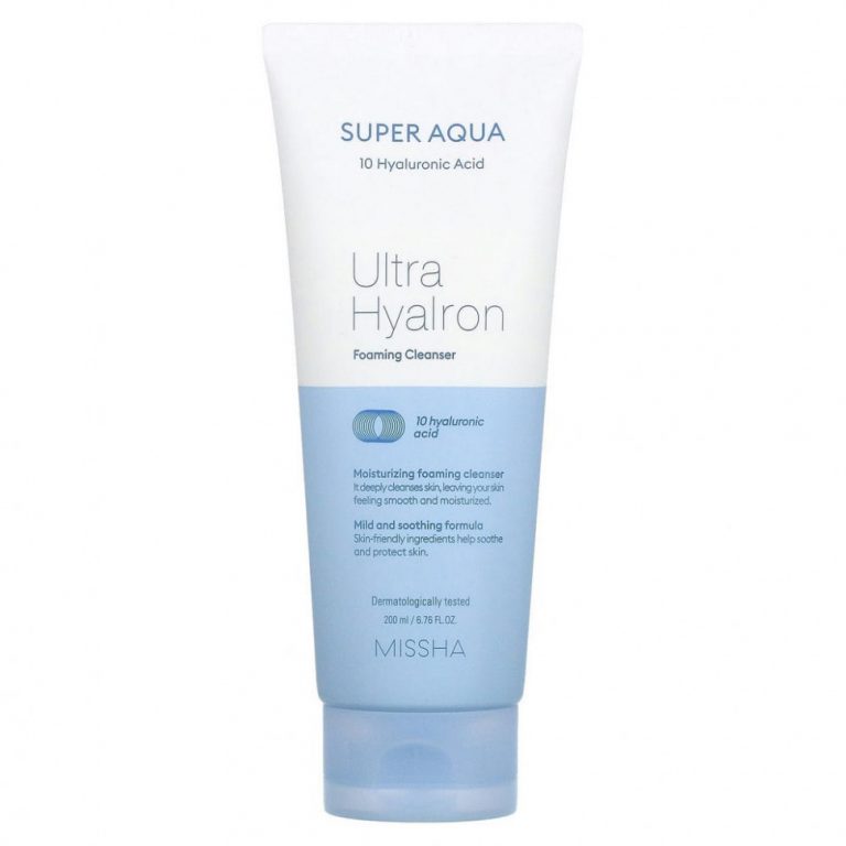 Missha, Super Aqua Ultra Hyalon, очищающая пенка, 200 мл (6,76 жидк. унции)