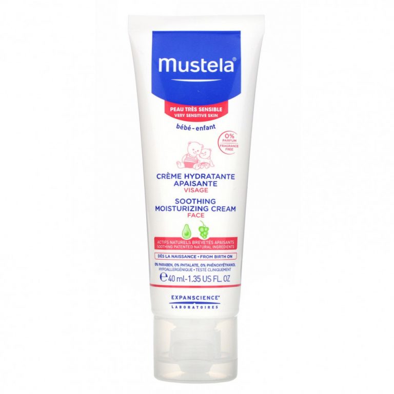 Mustela, Baby, Успокаивающий увлажняющий крем для лица, 1,35 жидкой унции (40 мл)