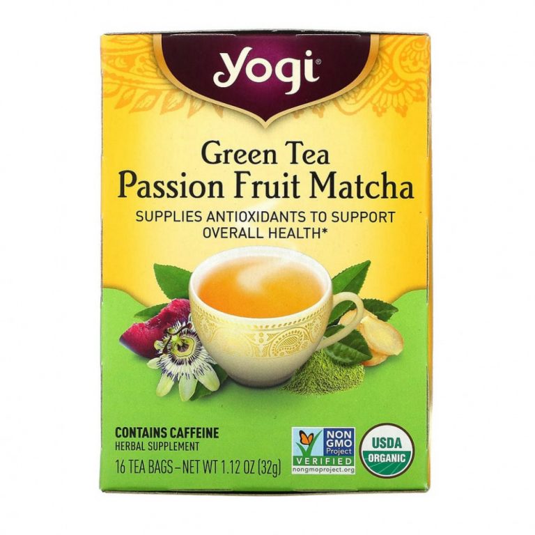 Yogi Tea, зеленый чай, матча с маракуйей, 16 чайных пакетиков, 32 г (1,12 унции)