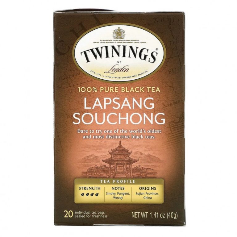 Twinings, лапсанг сушонг, 100% чистый черный чай, 20 чайных пакетиков, 40 г (1,41 унции)