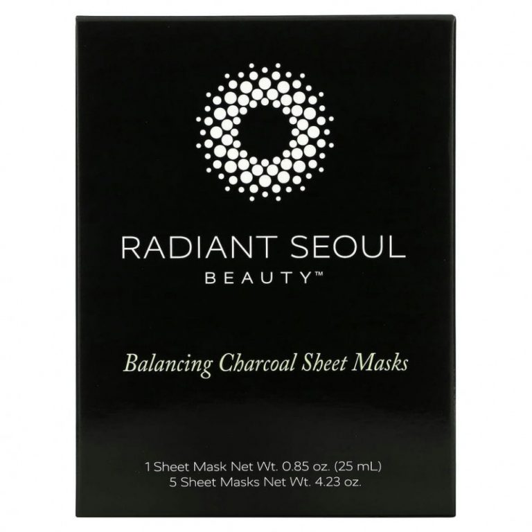 Radiant Seoul, тканевые маски с древесным углем для восстановления баланса, 5 шт., 25 мл (0,85 унции) каждая