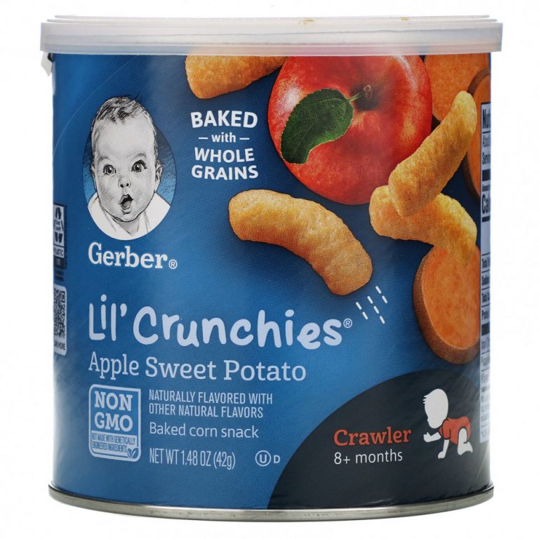 Gerber, Lil ‘Crunchies, палочки для малышей от 8 месяцев, яблоко и батат, 42 г (1,48 унции)