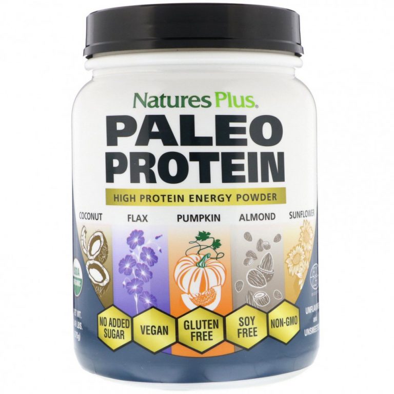 NaturesPlus, Paleo Protein Powder, палеопротеиновый порошок, без ароматизаторов и подсластителей, 675 г (1,49 фунта)