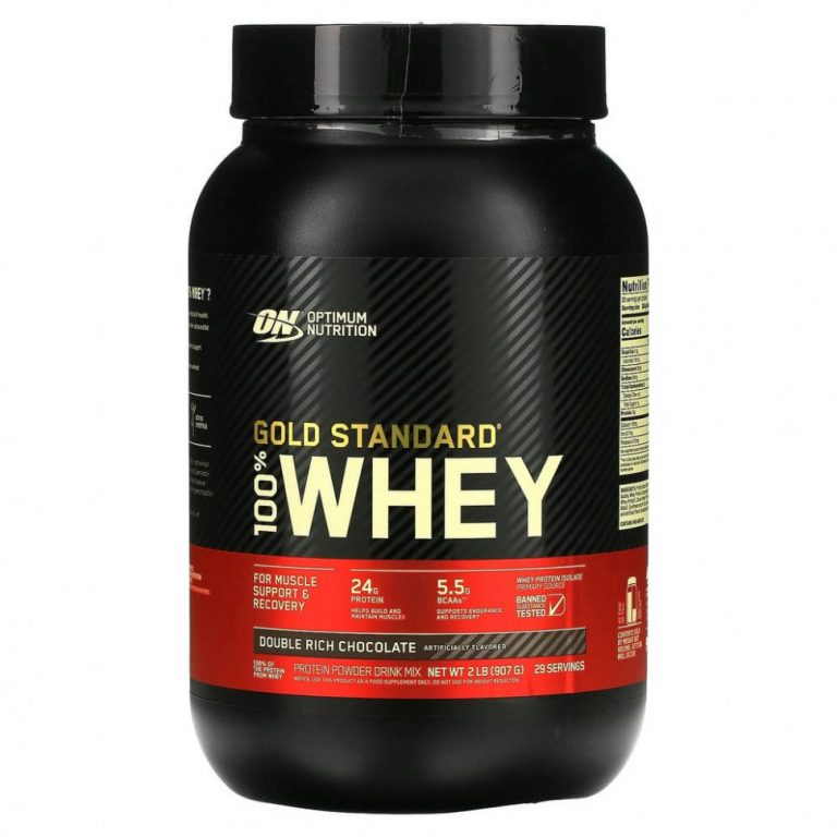 Optimum Nutrition, Gold Standard 100% Whey, сыворотка с насыщенным шоколадным вкусом, 907 г (2 фунта)