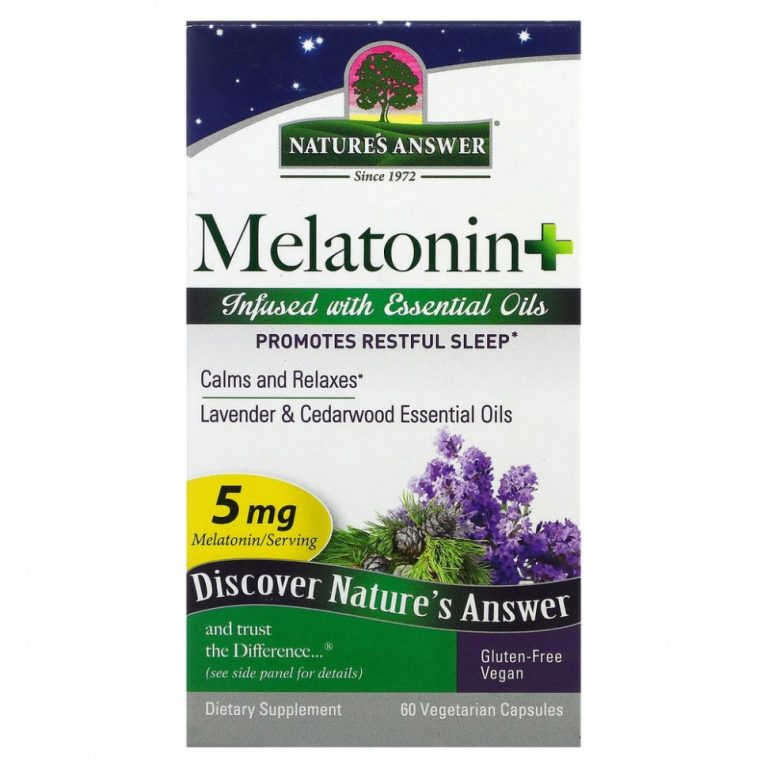 Nature’s Answer, Melatonin +, 5 mg, 60 Vegetarian Capsules