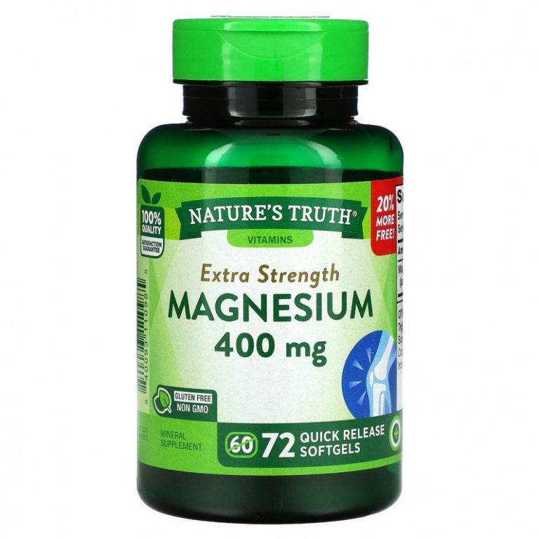 Nature’s Truth, Магний Extra Strength, 400 мг, 72 мягких капсулы быстрого высвобождения