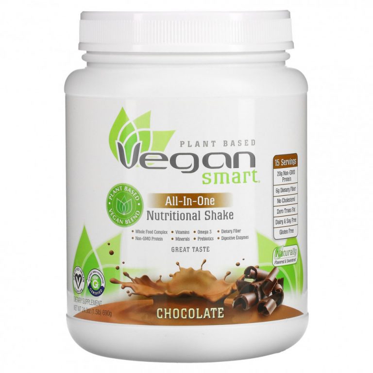 VeganSmart, All-In-One Nutritional Shake, Chocolate, 24.3 oz (690 g)