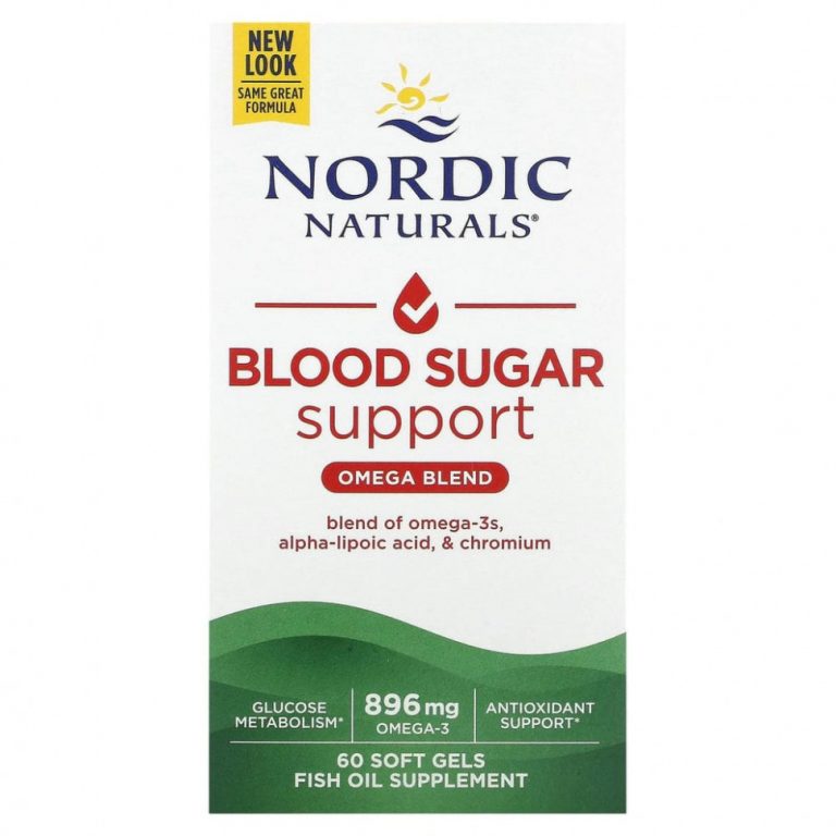 Nordic Naturals, Omega Blood Sugar, пищевая добавка с омега-3 для поддержания уровня глюкозы в крови, 448 мг, 60 капсул