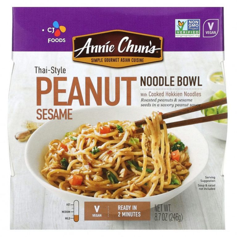 Annie Chun’s, Noodle Bowl, арахис и кунжут по-тайски, неострый, 246 г (8,7 унции)