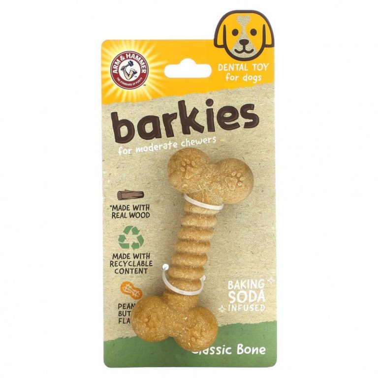 Arm & Hammer, Barkies for Moderate Chewers, стоматологическая игрушка для собак, Classic Bone, арахисовая паста, 1 игрушка