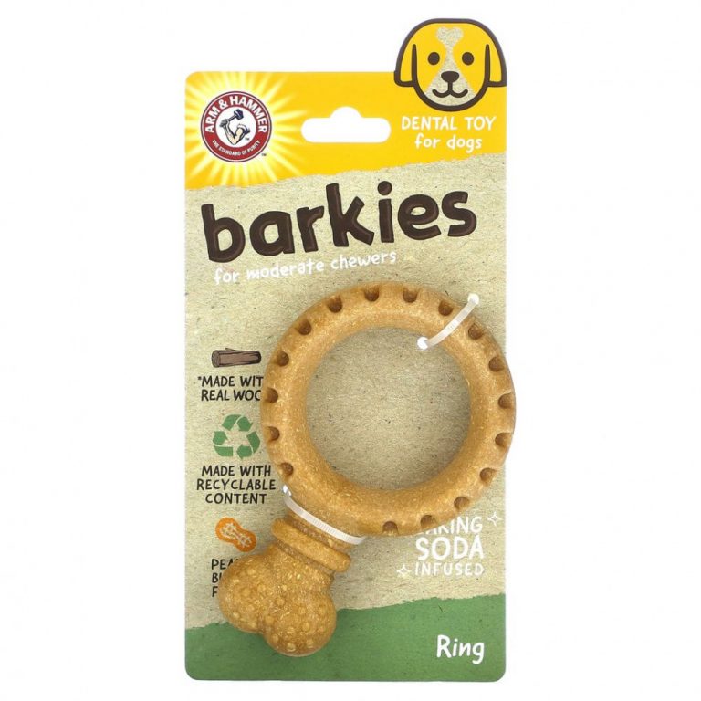 Arm & Hammer, Barkies for Moderate Chewers, стоматологическая игрушка для собак, кольцо, арахисовая паста, 1 игрушка