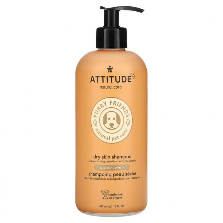 ATTITUDE, Furry Friends Natural Pet Care, шампунь для сухой кожи, лаванда, 473 мл (16 жидк. Унций)