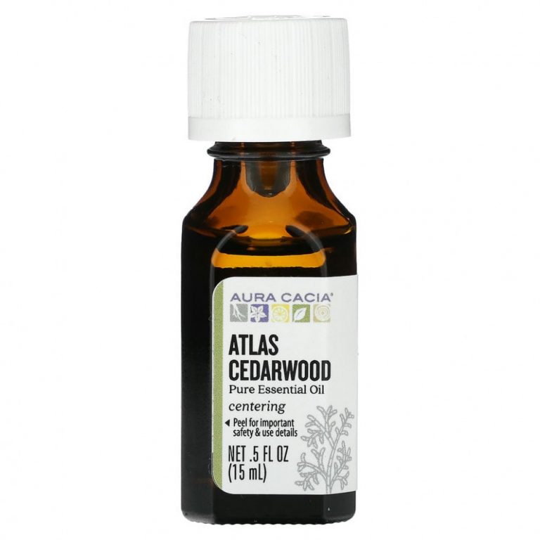 Aura Cacia, Чистое эфирное масло, атласский кедр, 15 мл (0,5 жидк. Унции)