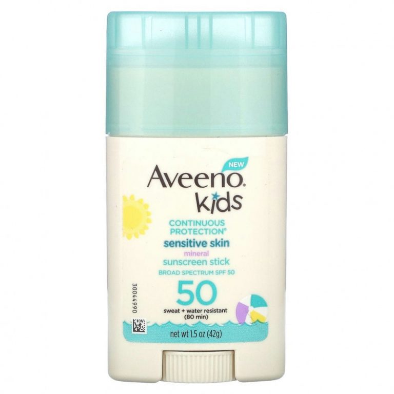 Aveeno, Kids, солнцезащитный стик для чувствительной кожи, SPF 50, без отдушек, 42 г (1,5 унции)