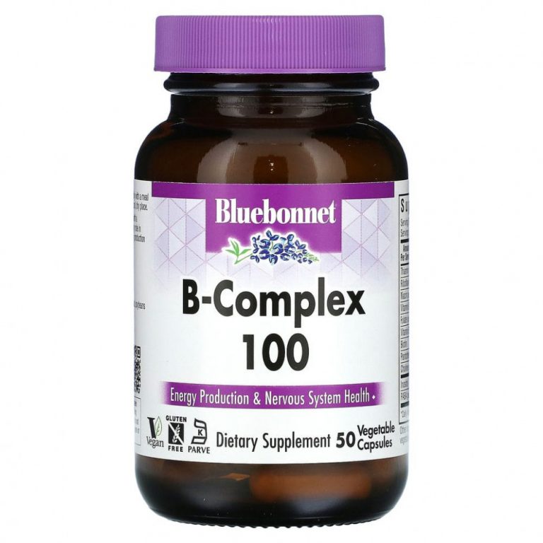 Bluebonnet Nutrition, B-Complex 100, витамины группы B, 50 растительных капсул