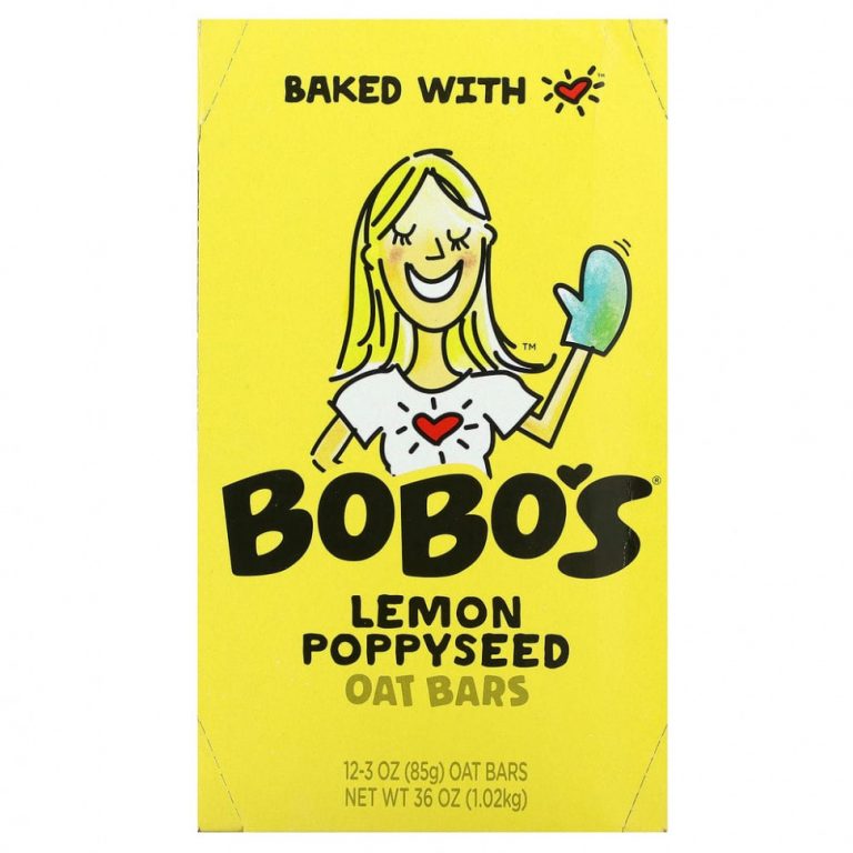 Bobo’s Oat Bars, Овсяные батончики с лимоном и маком, 12 батончиков по 85 г (3 унции)