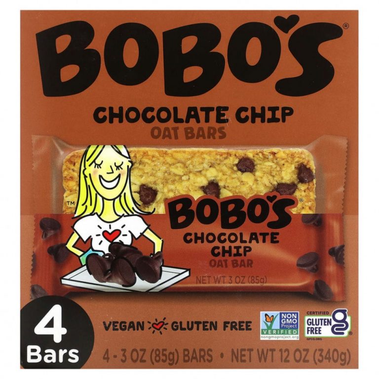 Bobo’s Oat Bars, Овсяные батончики с шоколадной крошкой, 4 батончика по 85 г (3 унции)