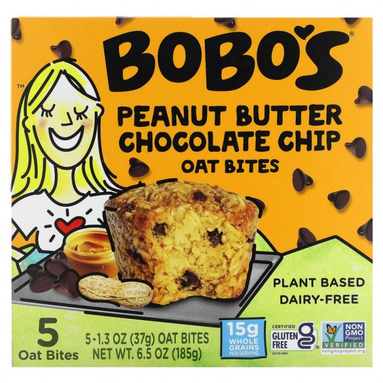 Bobo’s Oat Bars, Овсяные кусочки с арахисовой пастой и шоколадной крошкой, 5 кусочков, 37 г (1,3 унции)