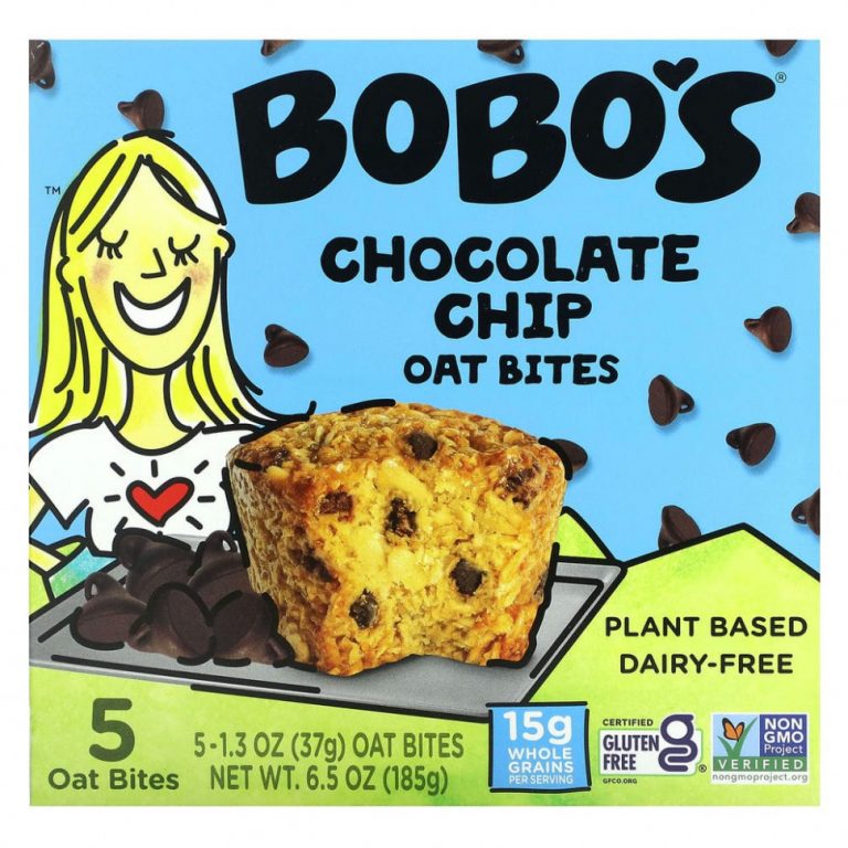 Bobo’s Oat Bars, Овсяные кусочки с шоколадной крошкой, 5 кусочков, 37 г (1,3 унции)