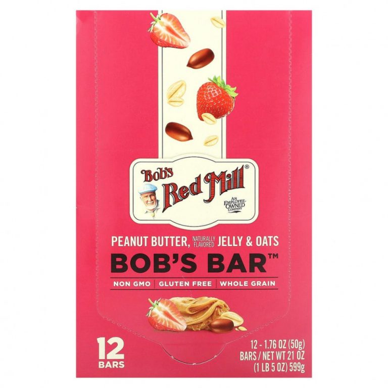 Bob’s Red Mill, Bob’s Better Bar, Peanut Butter Jelly & Oats, 12 Bars, 1.76 oz (50 g) Each