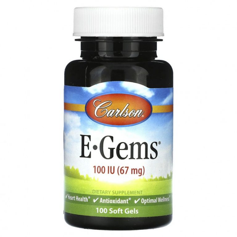 Carlson, E-Gems, 67 мг (100 МЕ), 100 мягких таблеток