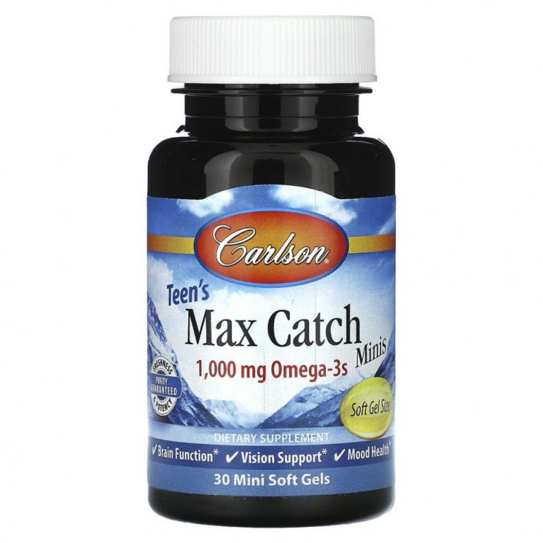 Carlson, Teen’s Max Catch Minis, 500 мг, 30 мягких таблеток