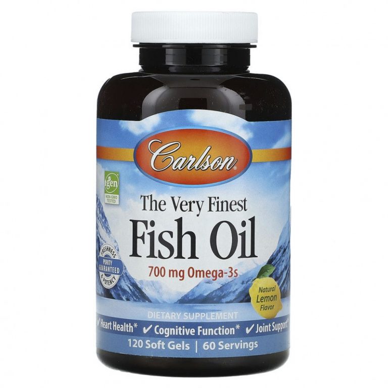 Carlson, The Very Finest Fish Oil, натуральный лимон, 700 мг, 120 мягких таблеток