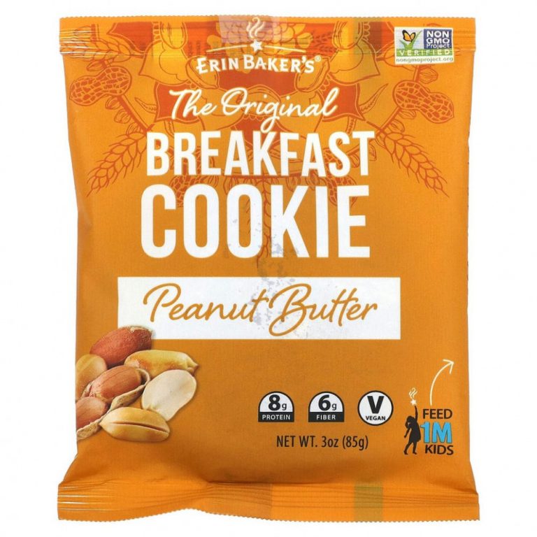 Erin Baker’s, The Original Breakfast Cookie, арахисовая паста, 85 г (3 унции)