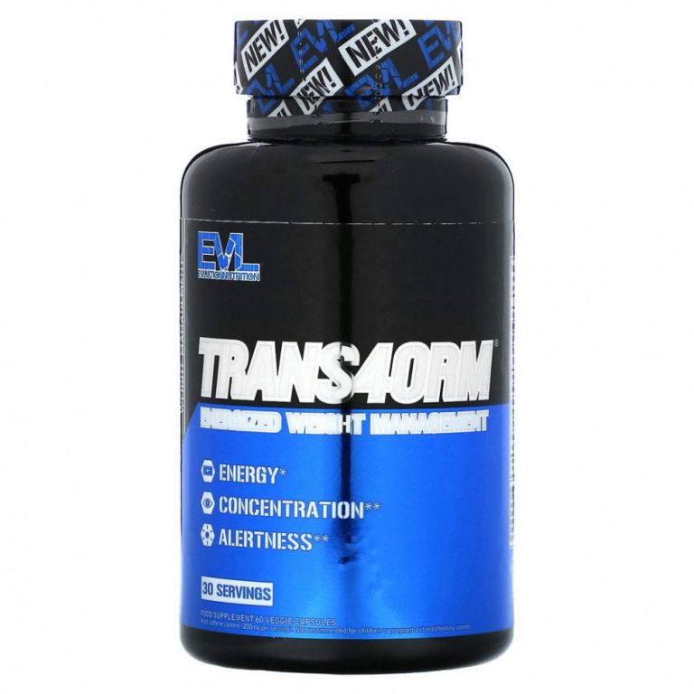 EVLution Nutrition, Trans4orm, энергичная коррекция веса, 60 растительных капсул