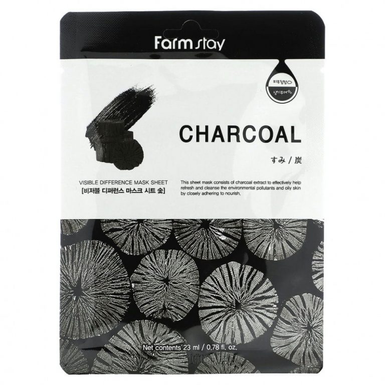 Farmstay, Charcoal, Visible Difference Beauty Mask, тканевая маска, 1 шт., 23 мл (0,78 жидк. Унции)