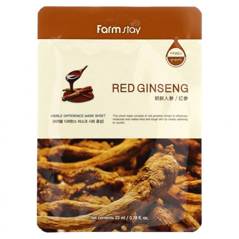 Farmstay, Red Ginseng, Visible Difference Beauty Mask, тканевая маска, 1 шт., 23 мл (0,78 жидк. Унции)