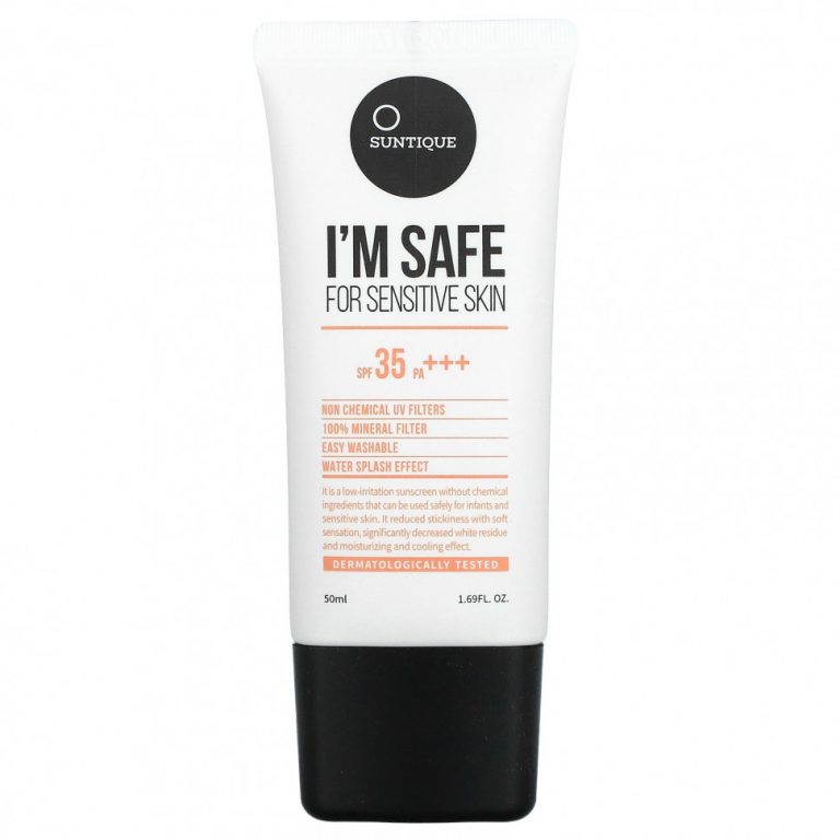 Suntique, I’m Safe For Sensitive Skin, SPF 35 PA +++, 50 мл (1,69 жидк. Унции)