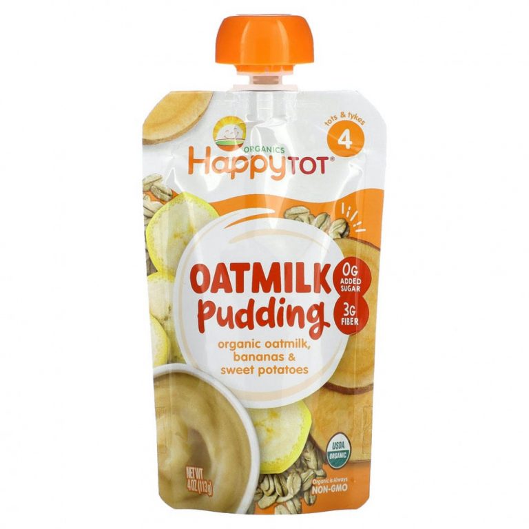 Happy Family Organics, Happy Tot, овсяный пудинг, этап 4, органическое овсяное молоко, бананы и батат, 113 г (4 унции)