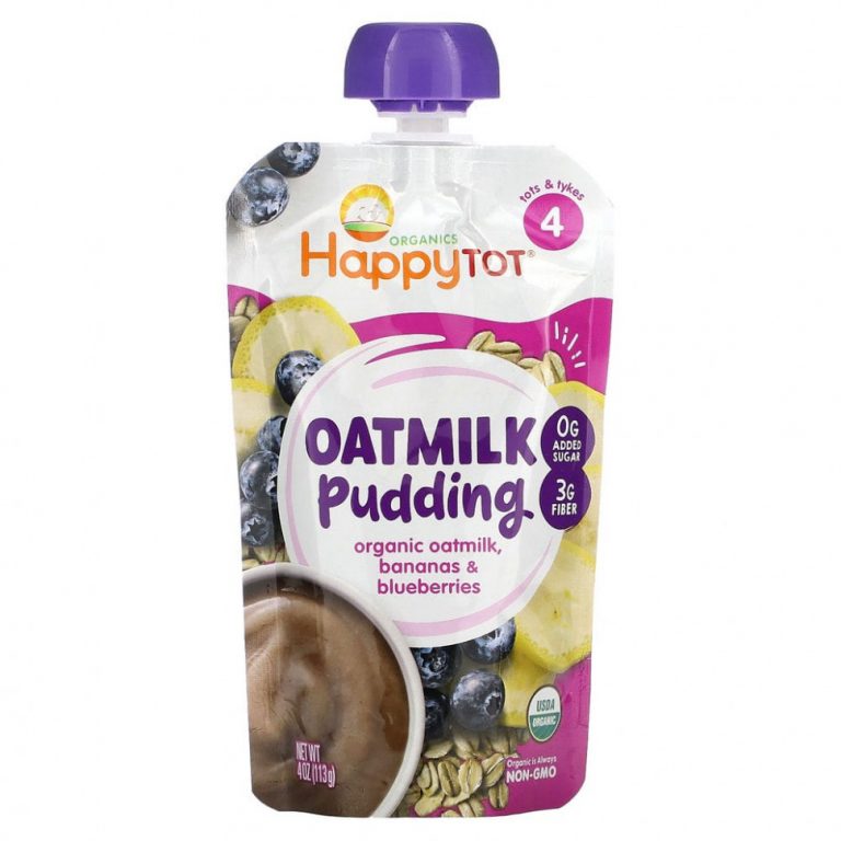 Happy Family Organics, Happy Tot, овсяный пудинг, этап 4, органическое овсяное молоко, бананы и голубика, 113 г (4 унции)