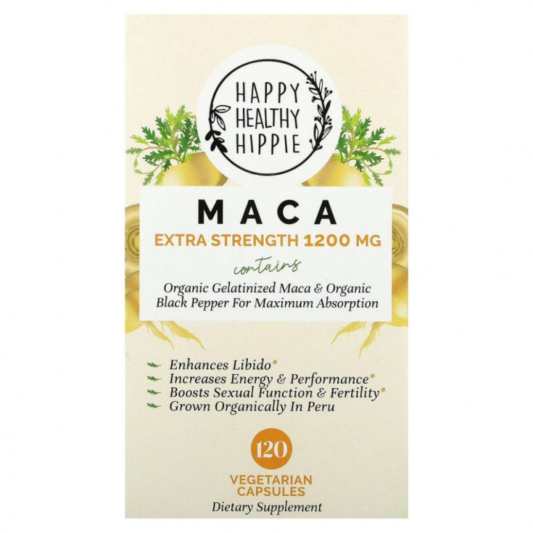 Happy Healthy Hippie, Мака, усиленная сила действия, 600 мг, 120 вегетарианских капсул