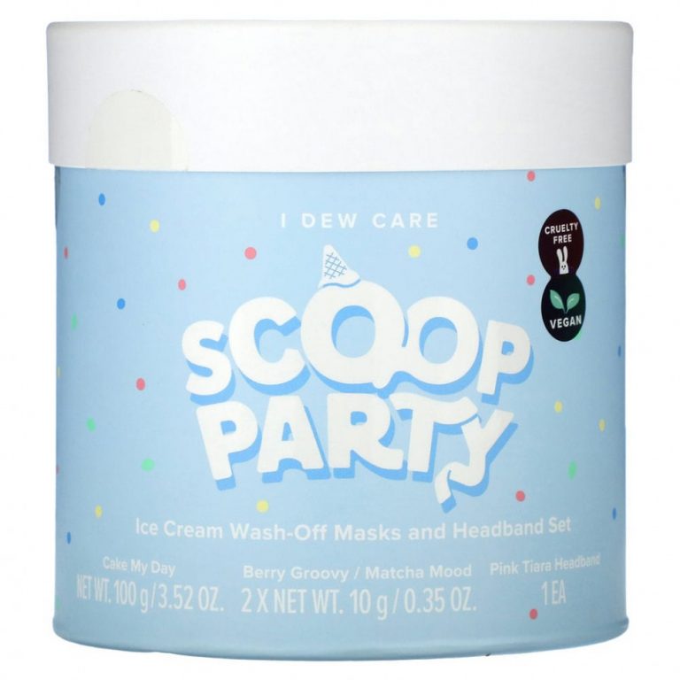 I Dew Care, Scoop Party, набор смываемых масок и повязки на голову для мороженого, набор из 4 предметов