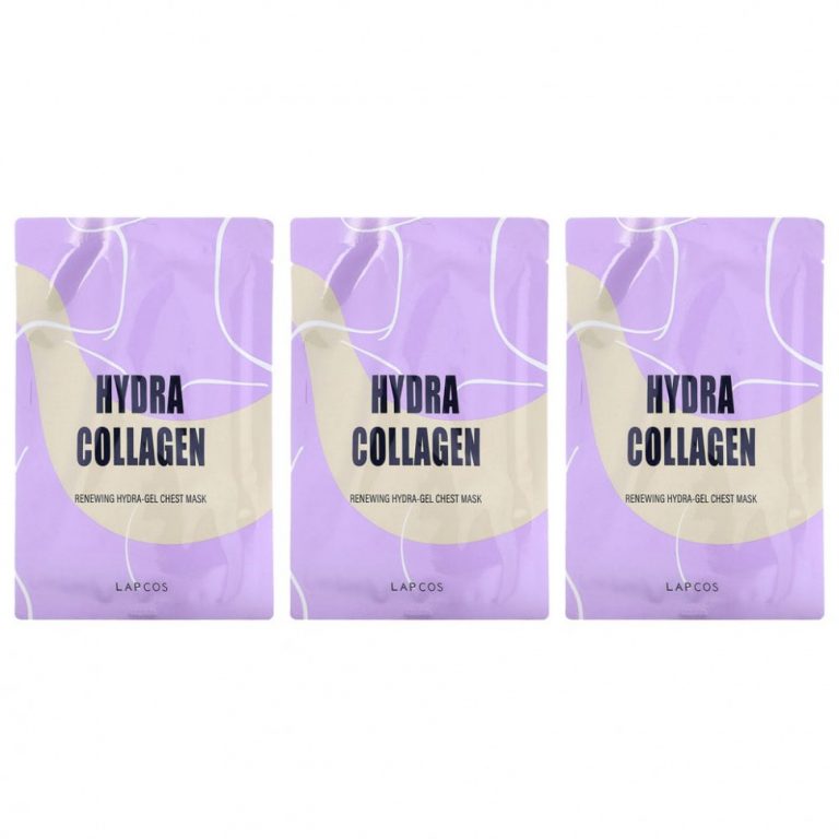 Lapcos, Hydra Collagen, восстанавливающая гидрогелевая маска для груди, 5 шт. По 40 г (1,41 унции)