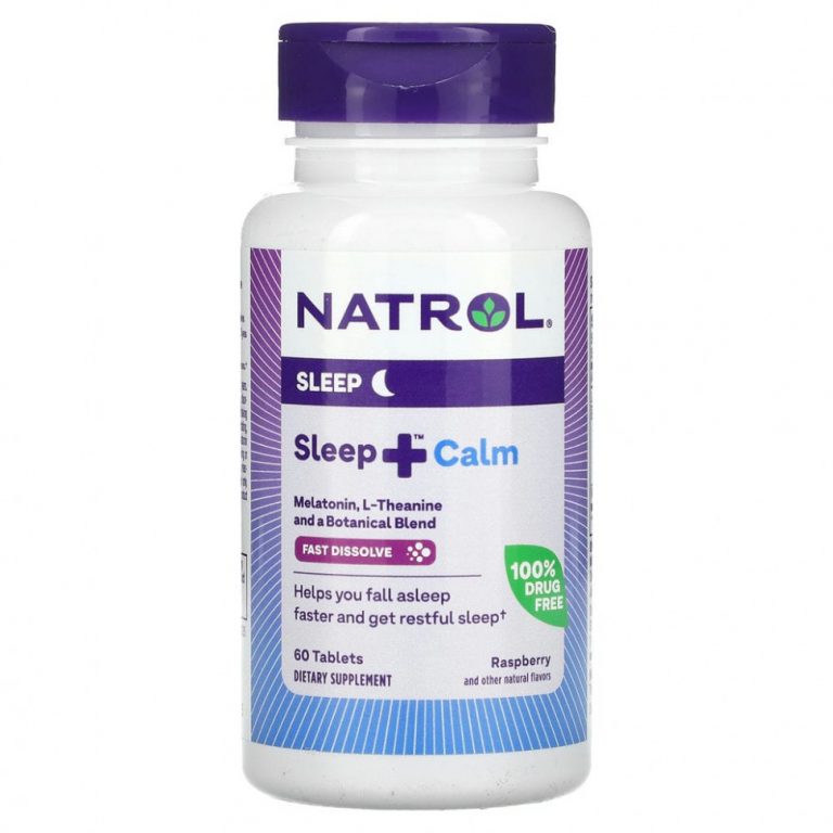 Natrol, Sleep + Calm, малина« 60 таблеток