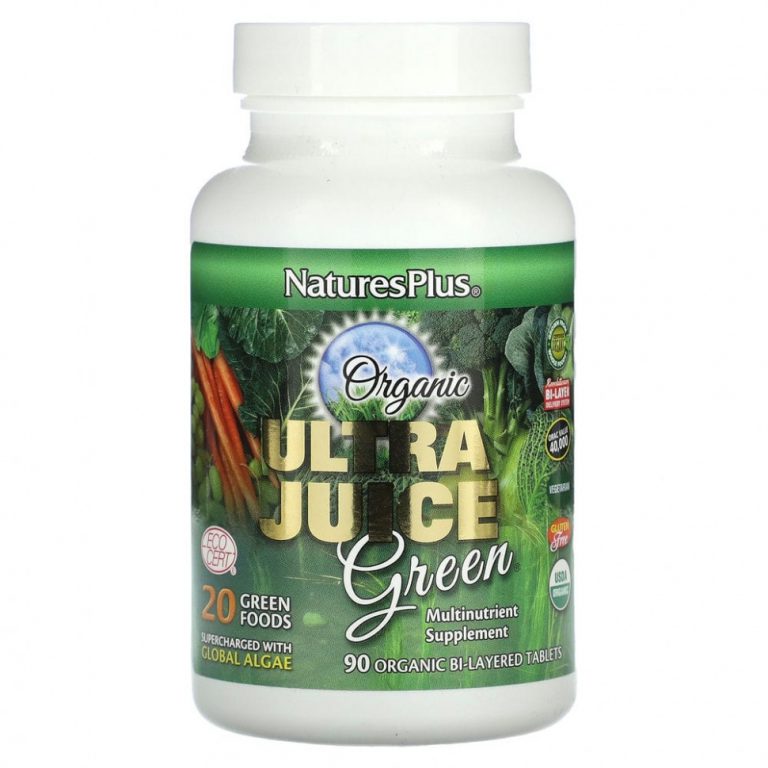 NaturesPlus, Organic Ultra Juice Green, 90 органических двухслойных таблеток