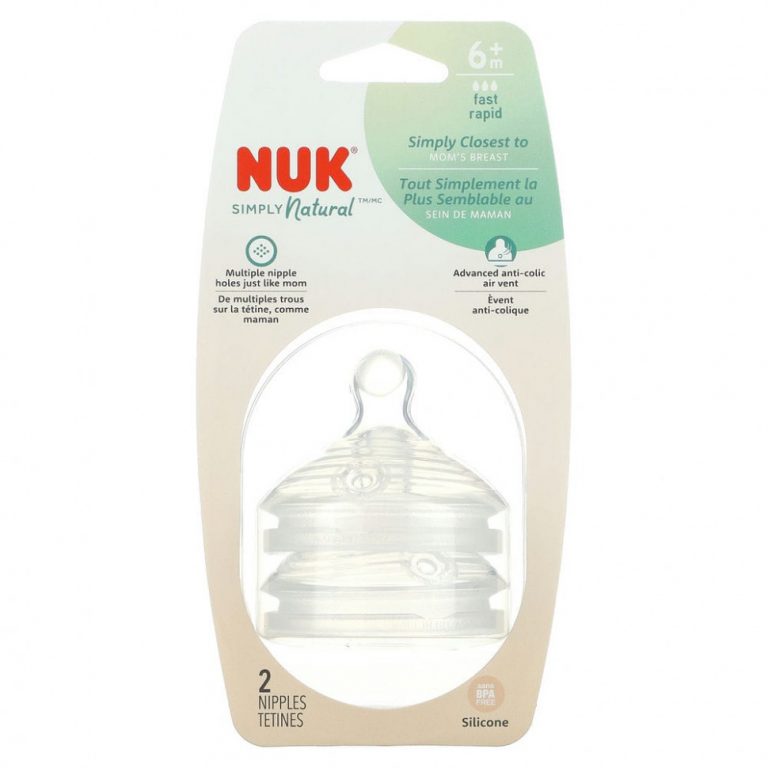 NUK, Simply Natural, соски, от 6 месяцев, быстрое течение, 2 соски