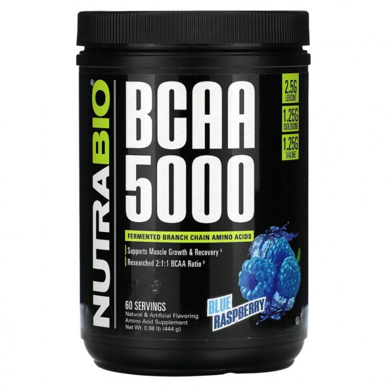 Nutrabio Labs, BCAA 5000, голубая малина, 444 г (0,98 фунта)