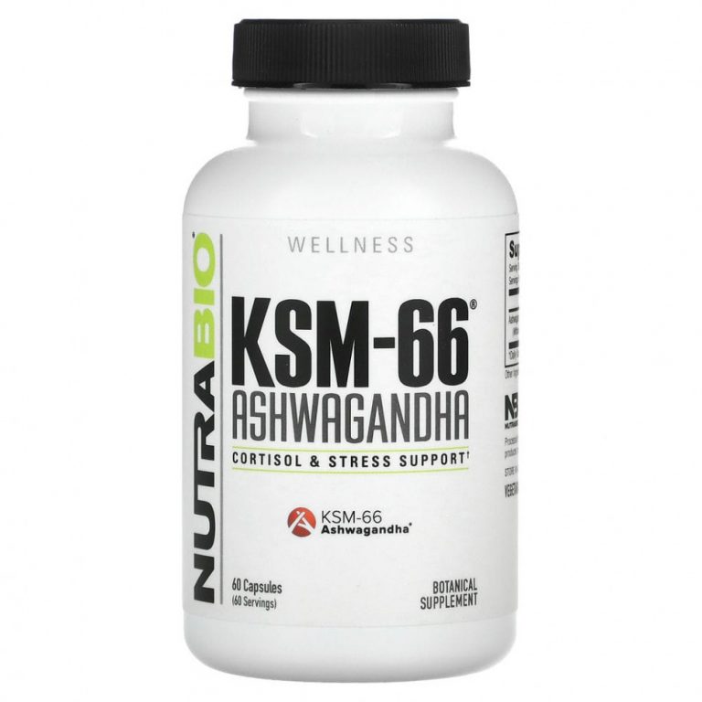 Nutrabio Labs, KSM-66, ашваганда« 60 капсул