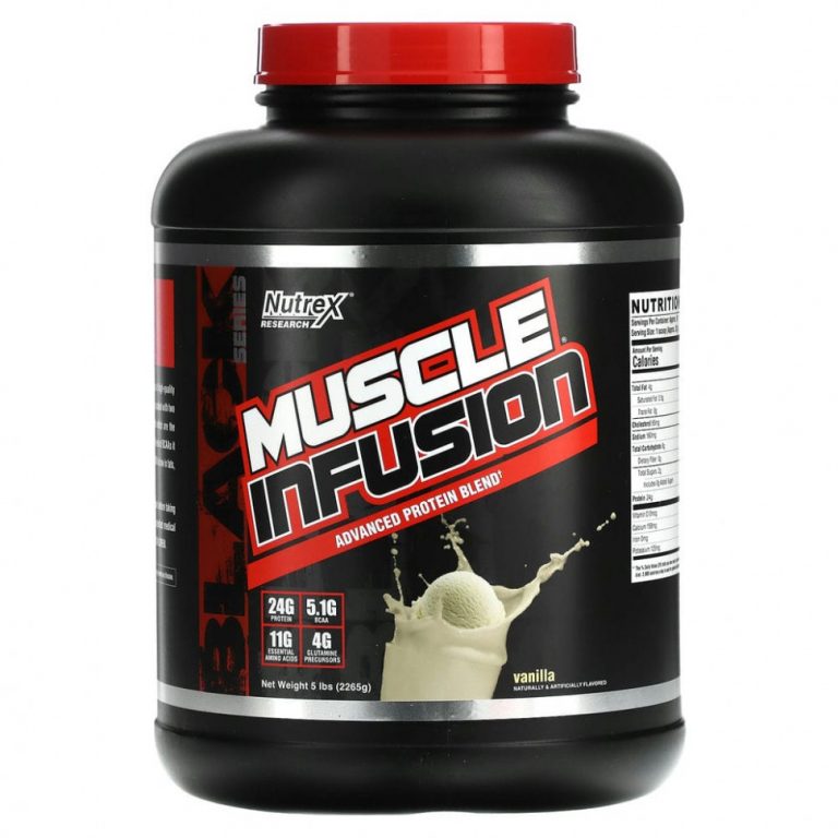 Nutrex Research, Muscle Infusion, улучшенная протеиновая смесь, ваниль, 2265 г (5 фунтов)