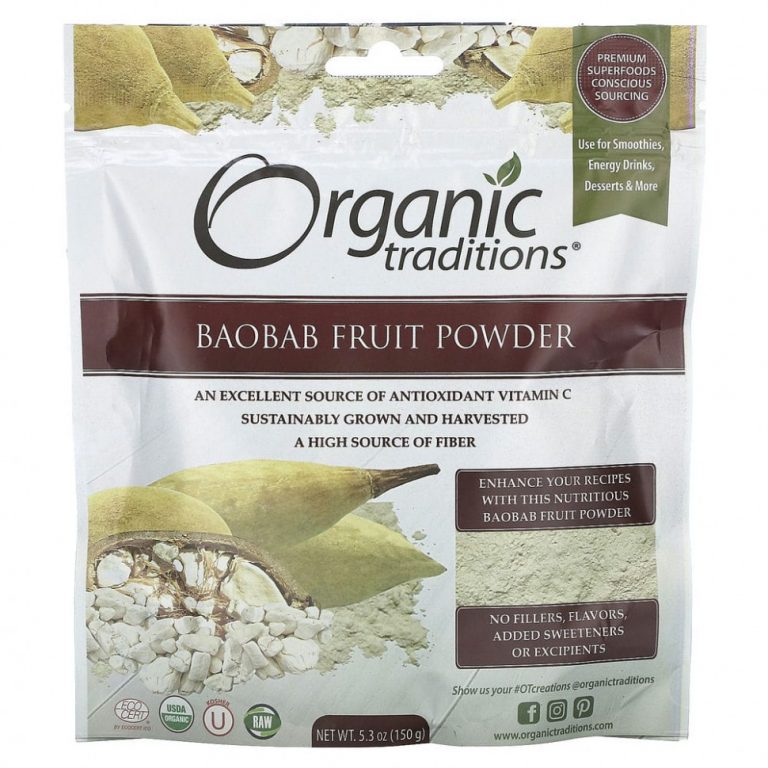 Organic Traditions, Фруктовый порошок Boabab, 150 г (5,3 унции)